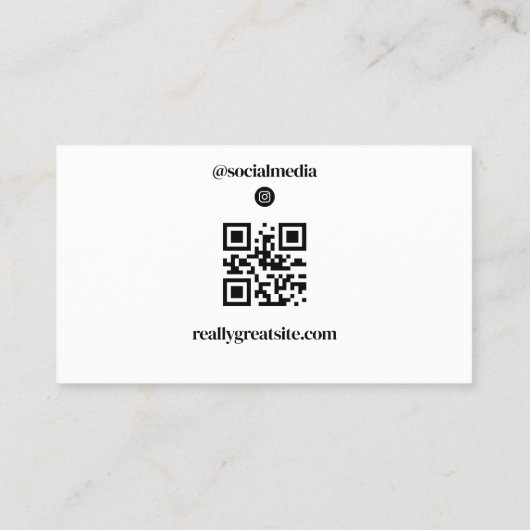 Instagram foto QR-code Visitekaartje (Achterkant)