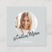 Instagram Foto Script Dusty Blue Social Media Contactkaartje (Voorkant)