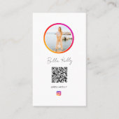 Instagram Foto Social Media Vollowers QR Code Visitekaartje (Voorkant)