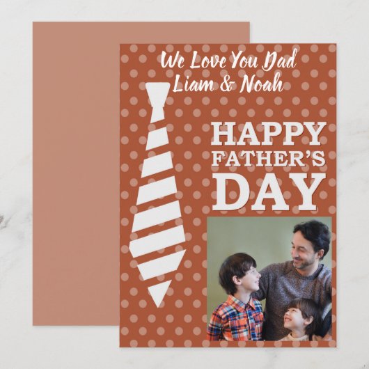 Instagram Foto Stropdas Stippen Brown Fathers Day  Kaart (Voorkant / Achterkant)