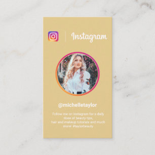 Instagram foto trendy social media modern geel contactkaartje