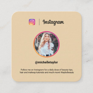 Instagram foto trendy social media modern geel contactkaartje