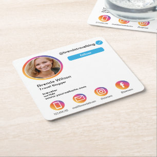 Instagram foto trendy social media modern kartonnen onderzetters