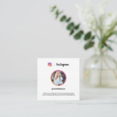 Instagram foto trendy social media modern wit contactkaartje (Staand voorkant)
