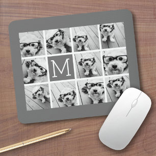 Instagram Fotocollage Aangepaste Initialen Koolgri Muismat