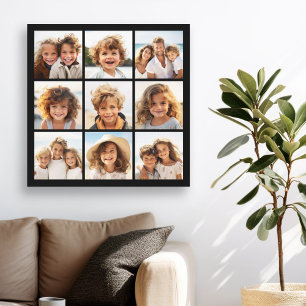 Instagram fotocollage met 9 foto's canvas afdruk