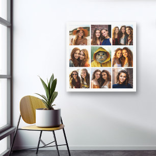 Instagram-fotocollage met 9 foto's canvas afdruk