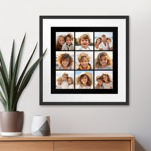Instagram fotocollage met 9 foto's poster