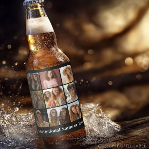 Instagram fotocollage met 9 vierkante foto's bier etiket