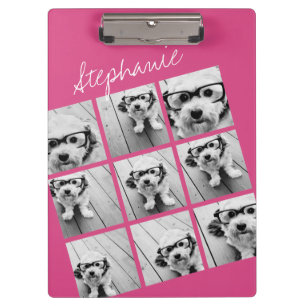 Instagram fotocollage met 9 vierkante foto's klembord