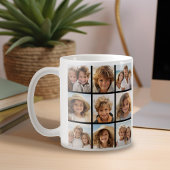 Instagram fotocollage met 9 vierkante foto's koffiemok