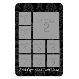 Instagram fotocollage met 9 vierkante foto's magneet