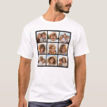 Instagram fotocollage met 9 vierkante foto's t-shirt<br><div class="desc">Gebruik je foto's zonder lijsten op deze. Voeg uw favoriete afbeeldingen en momentopnamen toe aan deze strip voor een leuke geheugenhouder. Een artistieke manier om je beste foto's te tonen die foto's delen.</div>