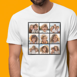 Instagram-fotocollage met 9 vierkante foto's t-shirt