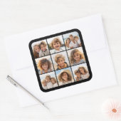 Instagram fotocollage met 9 vierkante foto's vierkante sticker (Envelop)