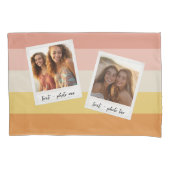 Instagram fotocollage met kleurrijke strepen kussensloop (Voorkant)