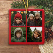 Instagram-fotocollage met pretkerst keramisch ornament