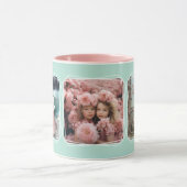 Instagram Fotocollage Moderne Sjabloon Aqua C112 Mok (Midden)