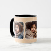 Instagram Fotocollage Moderne Sjabloon Peach C108 Mok (Voorkant links)