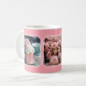 Instagram Fotocollage Moderne Sjabloon Roze C51 Koffiemok (Voorkant links)