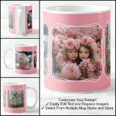 Instagram Fotocollage Moderne Sjabloon Roze C51 Koffiemok