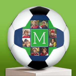 Instagram Fotocollage Monogrammen - Groen Marinebl Voetbal