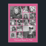 Instagram fotocollage - tot 14 foto's Roze<br><div class="desc">Een ontwerp met een kleurrijke achtergrond. Gebruik maximaal veertien vierkante foto's om een uniek en persoonlijk cadeau te creëer. Als u de afbeeldingen moet aanpassen,  klik op het aanpassingshulpmiddel om veranderingen aan te brengen.</div>