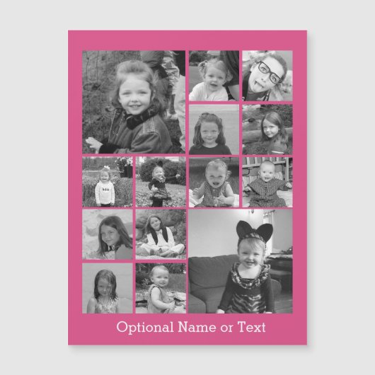 Instagram fotocollage - tot 14 foto's Roze (Voorkant)