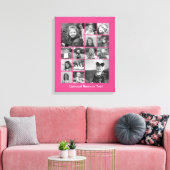 Instagram fotocollage - tot 14 foto's Roze Canvas Afdruk (Insitu (Woonkamer))