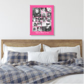 Instagram fotocollage - tot 14 foto's Roze Canvas Afdruk (Insitu (Slaapkamer))