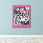 Instagram fotocollage - tot 14 foto's Roze Canvas Afdruk (Insitu (Houten vloer))