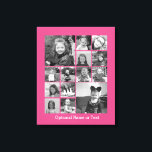 Instagram fotocollage - tot 14 foto's Roze Canvas Afdruk<br><div class="desc">Een ontwerp met een kleurrijke achtergrond. Gebruik maximaal veertien vierkante foto's om een uniek en persoonlijk cadeau te creëer. Als u de afbeeldingen moet aanpassen,  klik op het aanpassingshulpmiddel om veranderingen aan te brengen.</div>