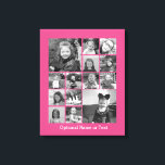 Instagram fotocollage - tot 14 foto's Roze Canvas Afdruk<br><div class="desc">Een ontwerp met een kleurrijke achtergrond. Gebruik maximaal veertien vierkante foto's om een uniek en persoonlijk cadeau te creëer. Als u de afbeeldingen moet aanpassen,  klik op het aanpassingshulpmiddel om veranderingen aan te brengen.</div>