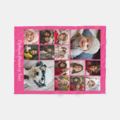 Instagram fotocollage - tot 14 foto's Roze Fleece Deken (Voorkant (Horizontaal))