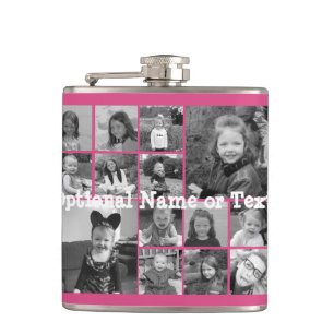 Instagram fotocollage - tot 14 foto's Roze Heupfles