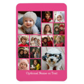 Instagram fotocollage - tot 14 foto's Roze Magneet (Verticaal)