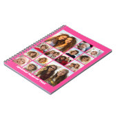 Instagram fotocollage - tot 14 foto's Roze Notitieboek (Linkerzijde)