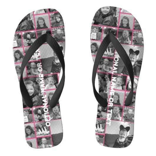 Instagram fotocollage - tot 14 foto's Roze Teenslippers (Voetbed)