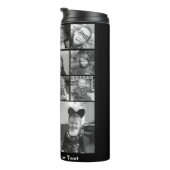 Instagram fotocollage - tot 14 foto's zwart thermosbeker (Geroteerd rechts)