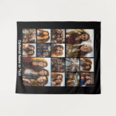 Instagram fotocollage - tot 14 foto's zwart wandkleed (Voorkant (horizontaal))