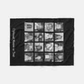 Instagram fotocollage - tot 16 foto's zwart fleece deken (Voorkant (Horizontaal))