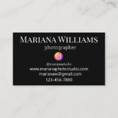 instagram fotograaf 3 foto ' s collage zwart visitekaartje (Achterkant)