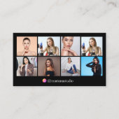 instagram fotograaf 8 foto ' s collage zwart visitekaartje (Voorkant)