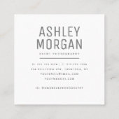 Instagram Fotogrid Moderne Fotograaf Chic Vierkante Visitekaartje (Achterkant)