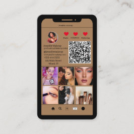 Instagram Fotogrid Moderne QR-code Make-up Artiest Visitekaartje