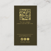 Instagram Fotogrid QR Code Donkergroen Visitekaartje (Achterkant)