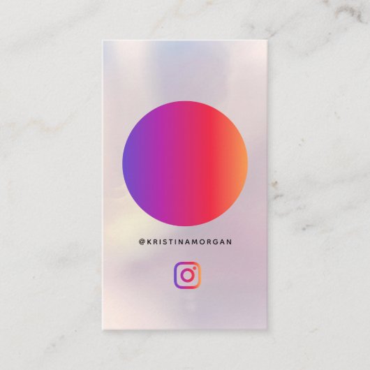 Instagram Fotogrid Volg profiel Holographic Visitekaartje (Voorkant)