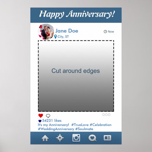 Instagram Fotohokje Feest Prop Frame Jubileum Poster (Voorkant)