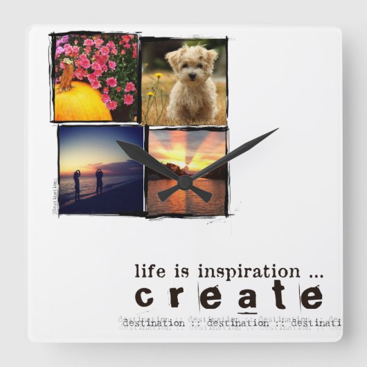 instagram fotoklok vierkante klok (Voorkant)
