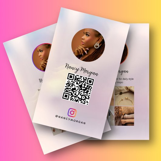 Instagram fotorooster QR-code holografisch Visitekaartje
